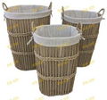 طقم سلة خوص ملابس دائرية 3 قطع